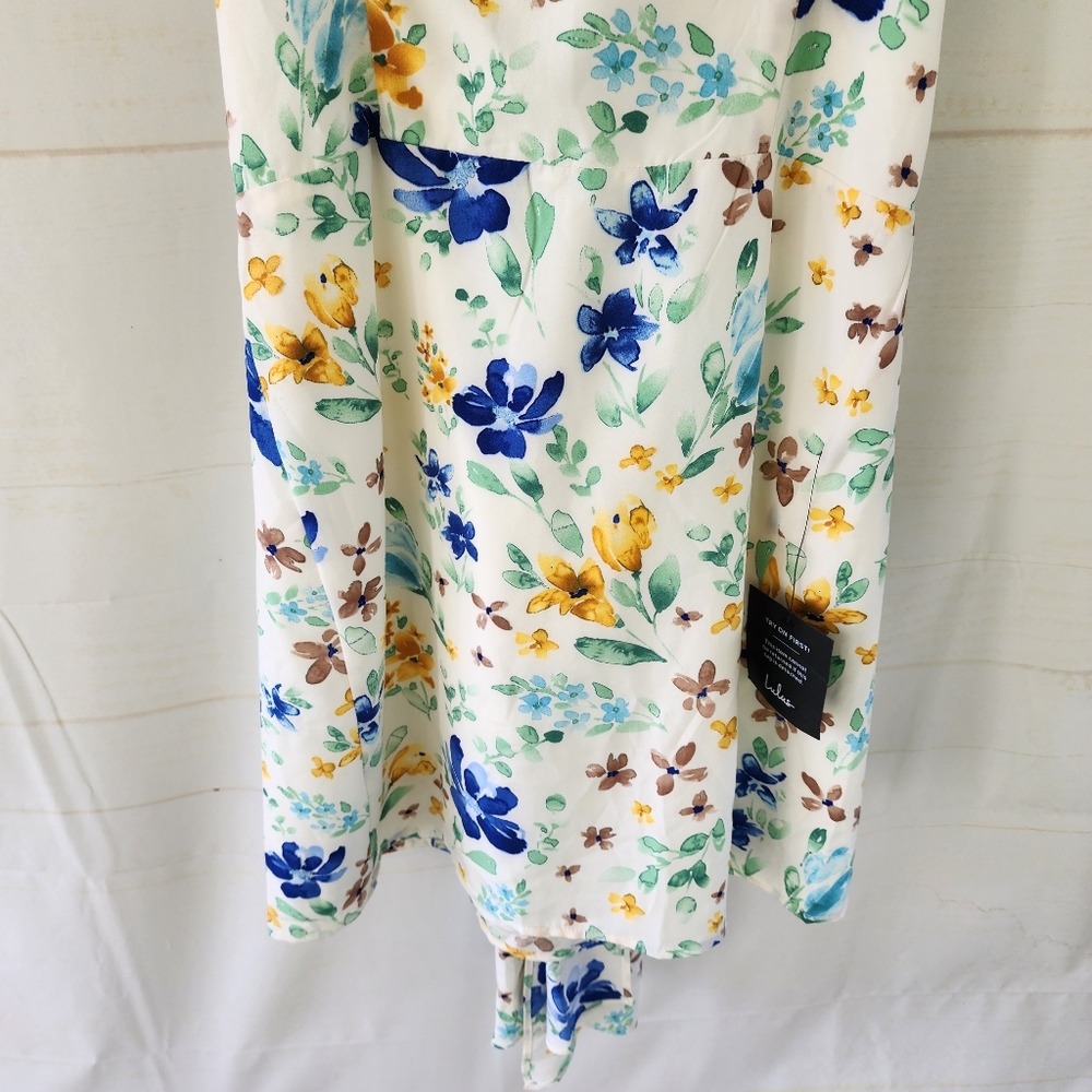 Lulus Bow Figure Ivory Floral Print Mini Dress - Picture 4 of 11